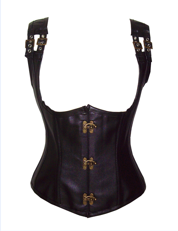 hot sale sexy steel boned PVC leather women corsets